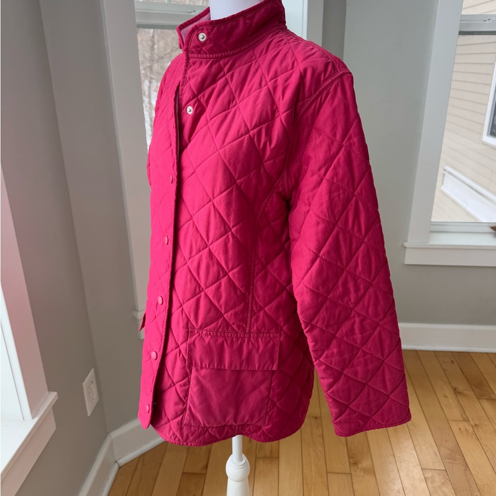 VANHEUSEN Red Quilted Fleece Lined Lightweight Jacket Fisherman Aesthetic Small
